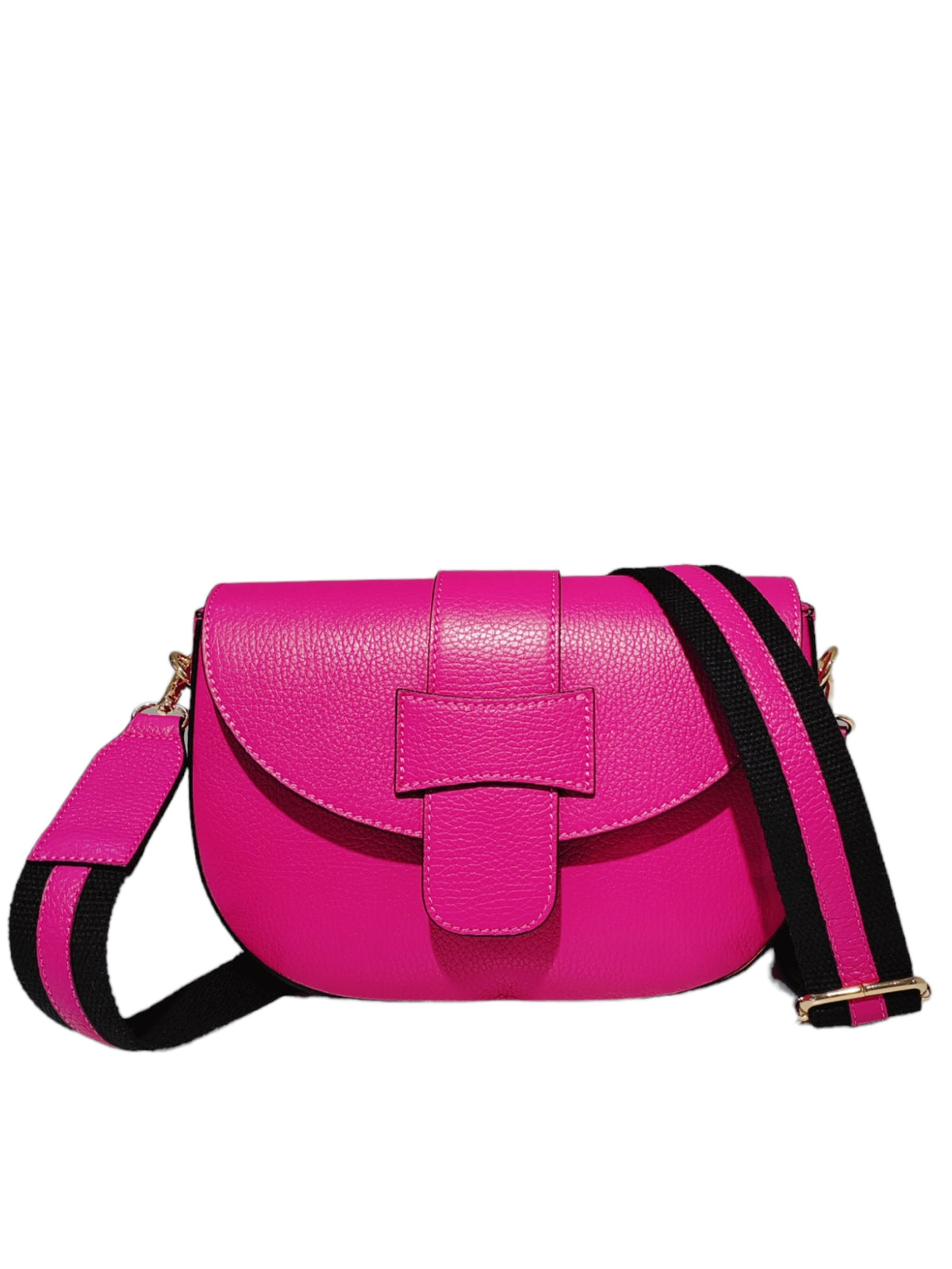 BM665 Fuchsia Leather Crossbody Bag