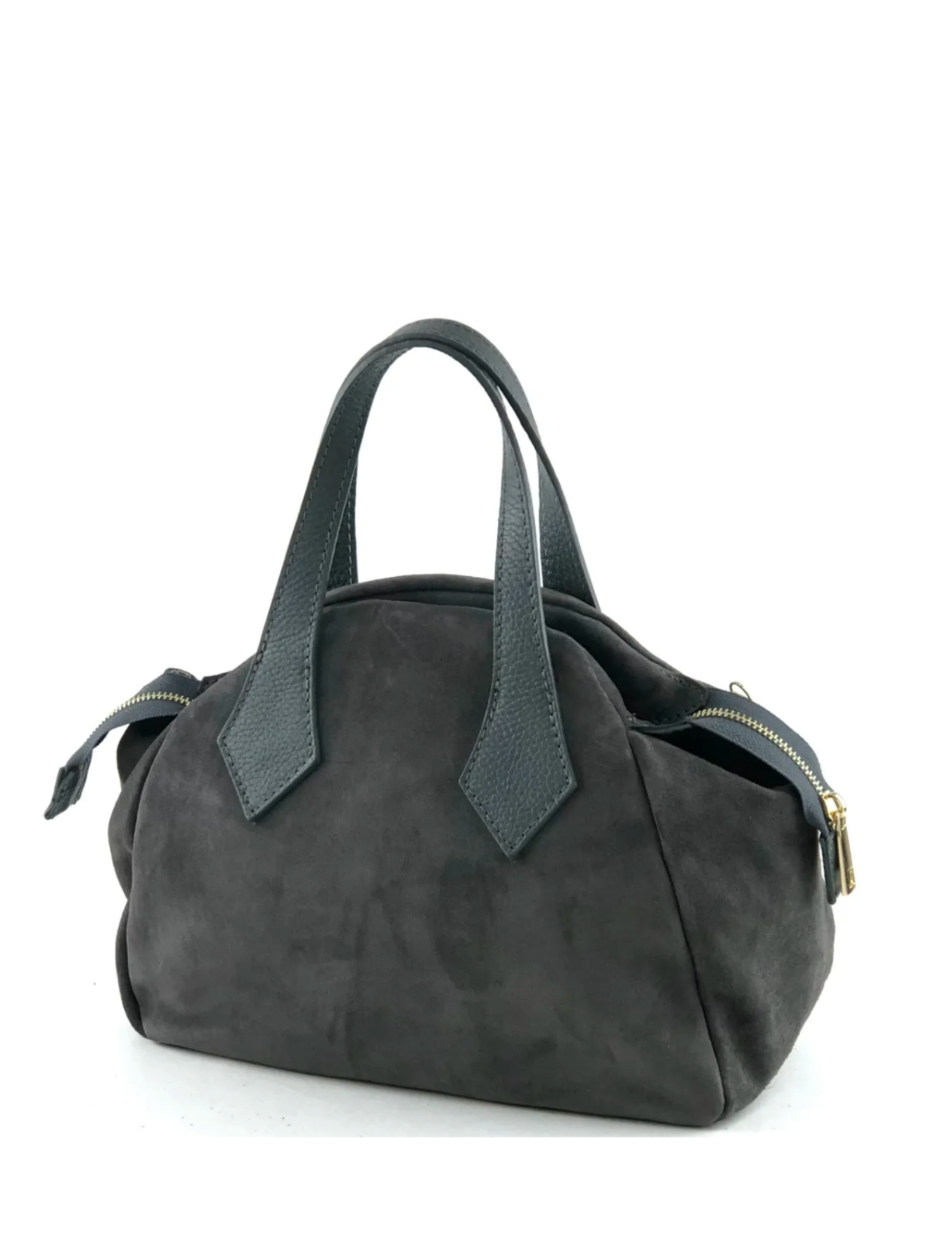 BMN053 Gray Leather Bag