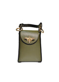 BM763 Khaki Leather Crossbody Bag