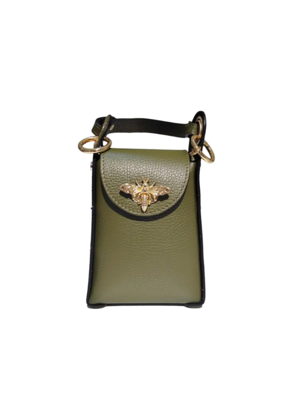 BM763 Khaki Leather Crossbody Bag