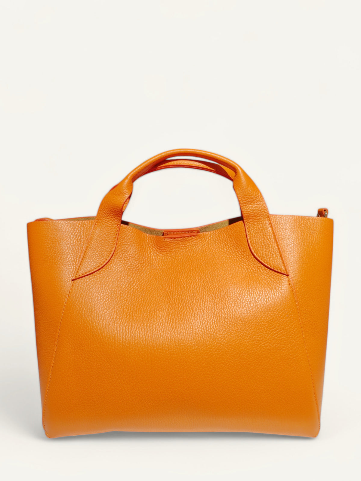 BM472 Orange Leather Tote Bag