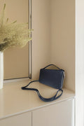 BM400 Navy Leather Crossbody Bag