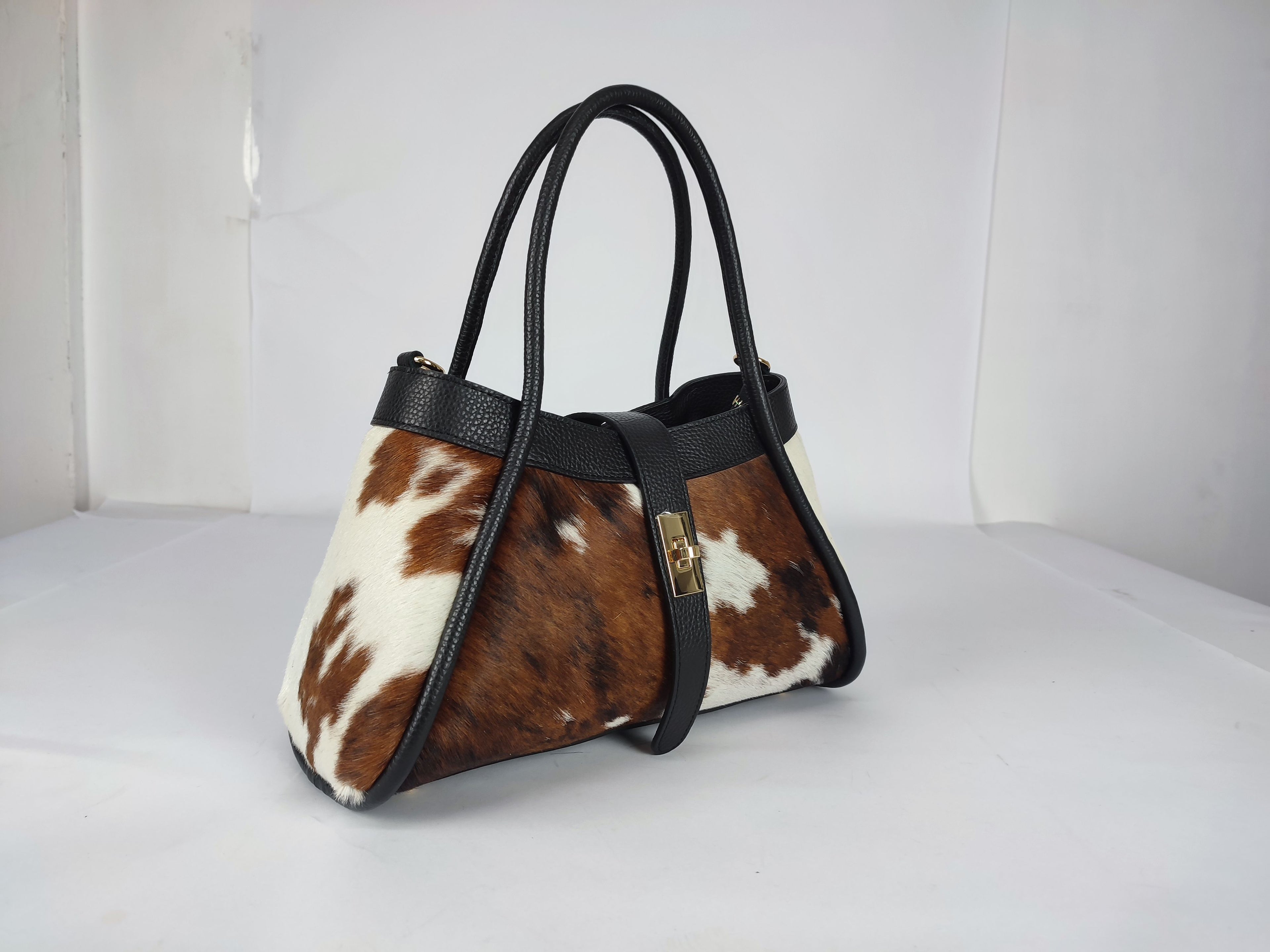 DM024 Cow Print Pony-Hair Flap Bag