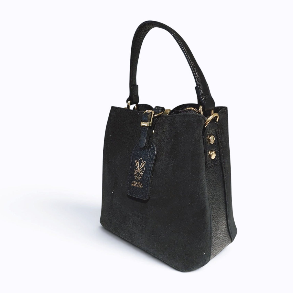 BM850 Black Suede Bucket Bag