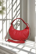BM409 Red Leather Hobo Bag