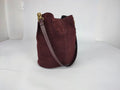 DM032 Burgundy Suede Bucket Bag