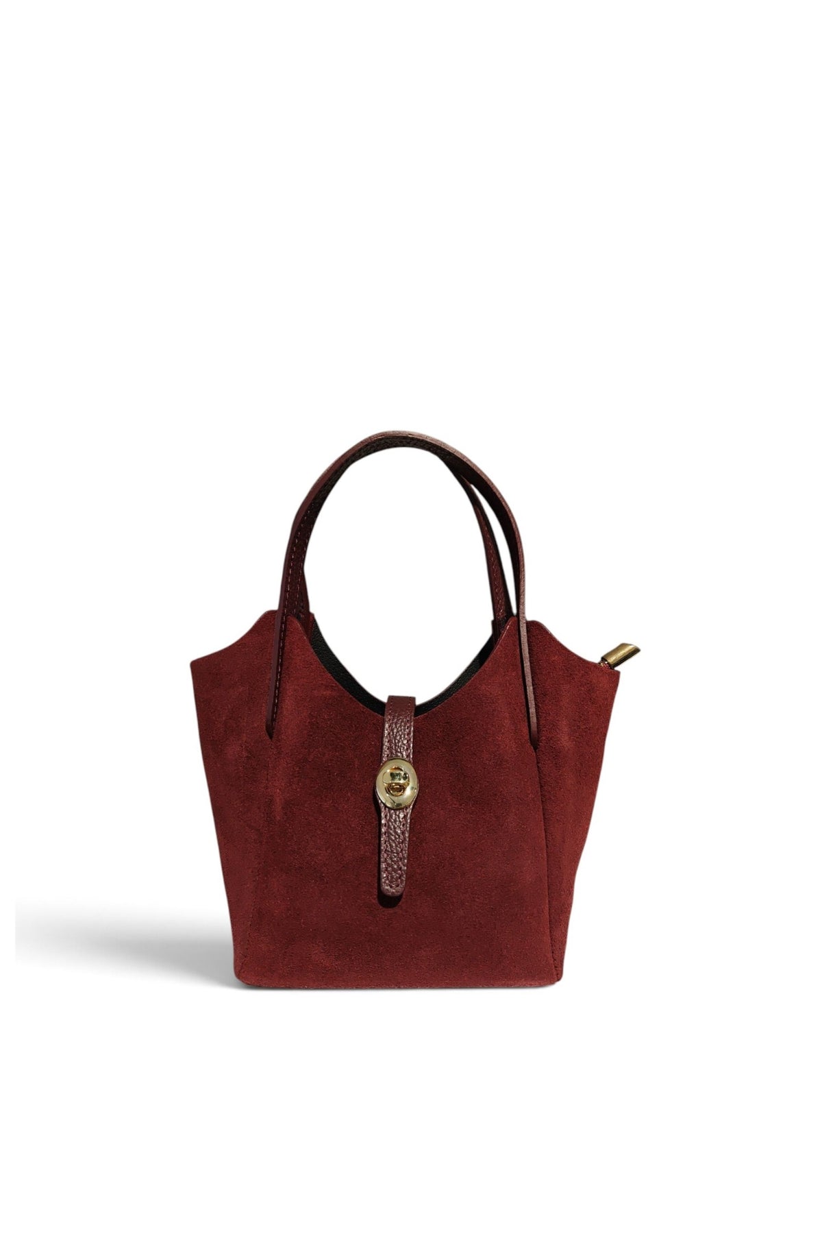 BM061 Plum Leather Bucket Bag