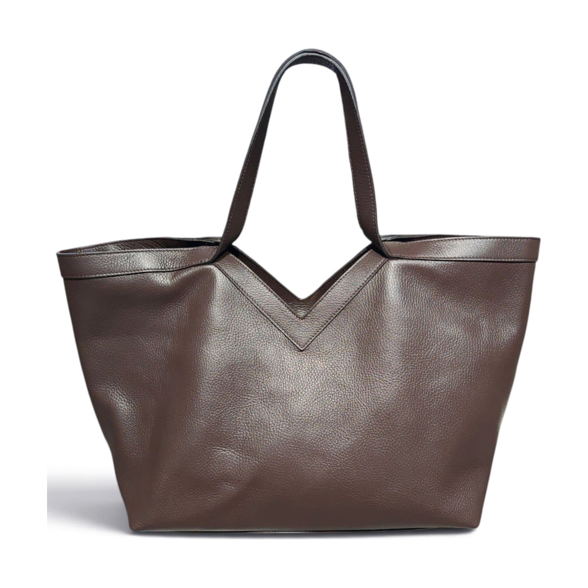 BM854 Chocolate Leather Tote Bag