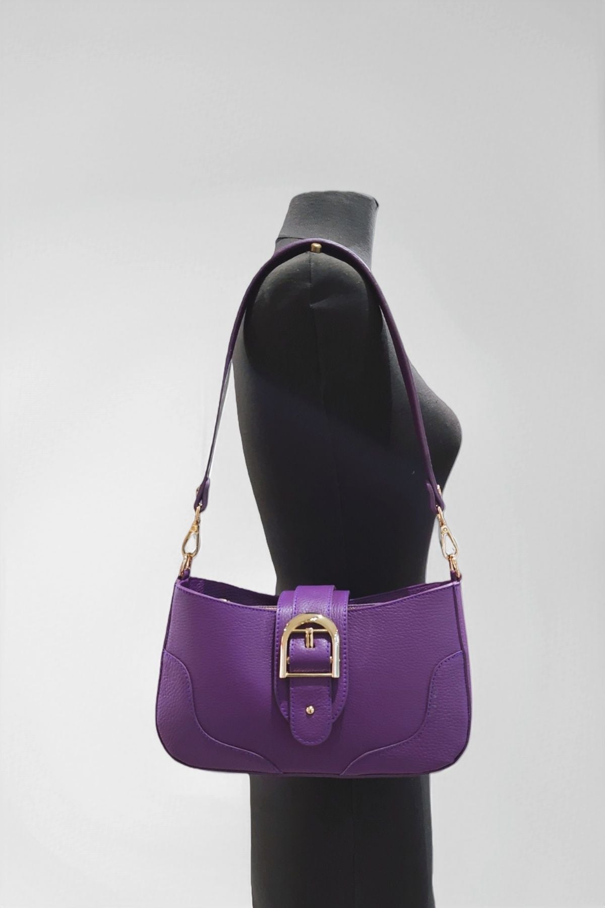 BM193 Purple Leather Shoulder Bag
