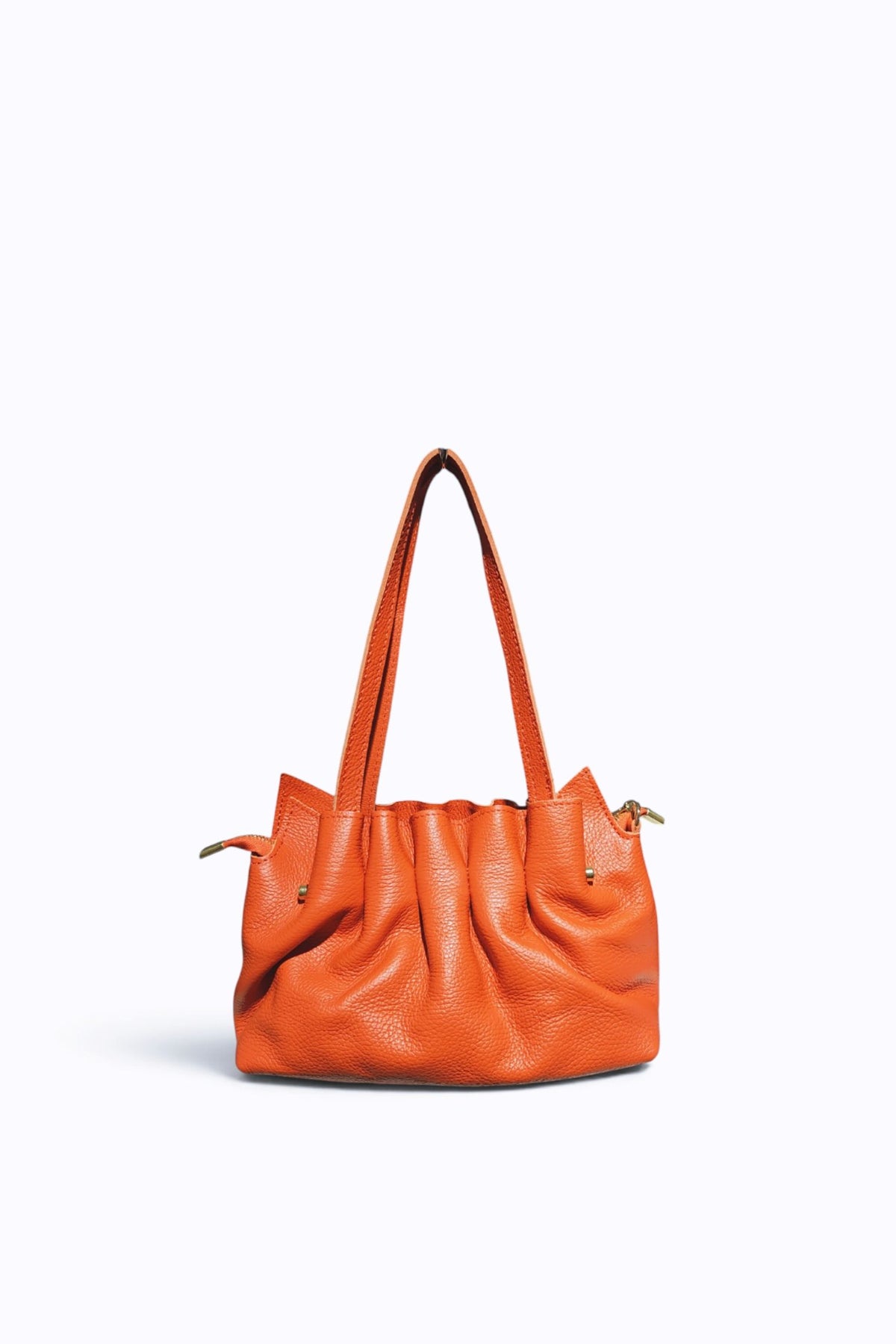 BM015 Dark Orange Leather Shoulder Bag