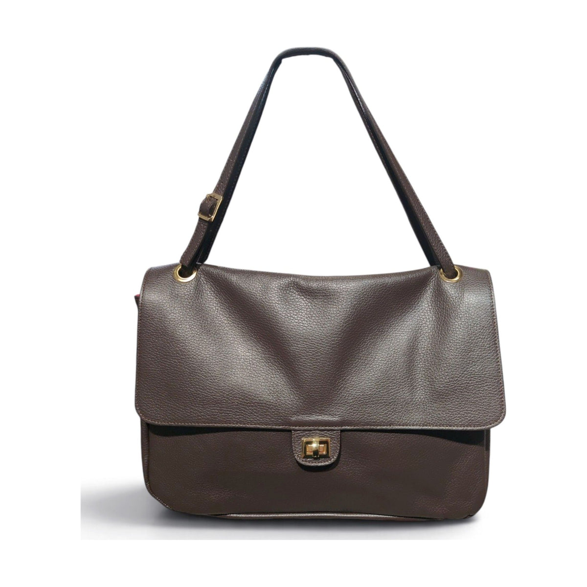 BM886 Chocolate Leather Flap Bag