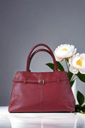 BM040 Plum Leather Tote Bag