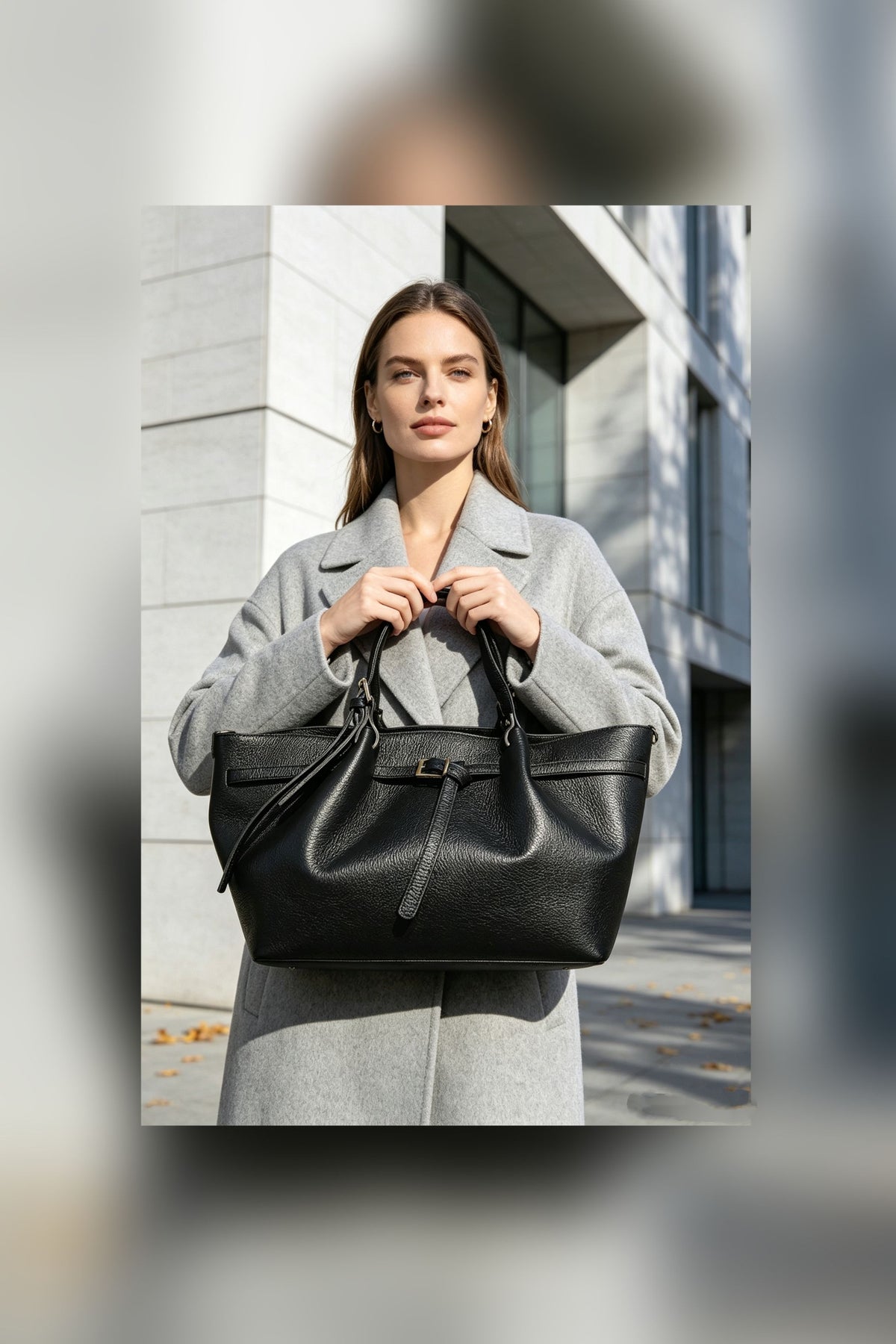 BM030 Black Top Handle Bag