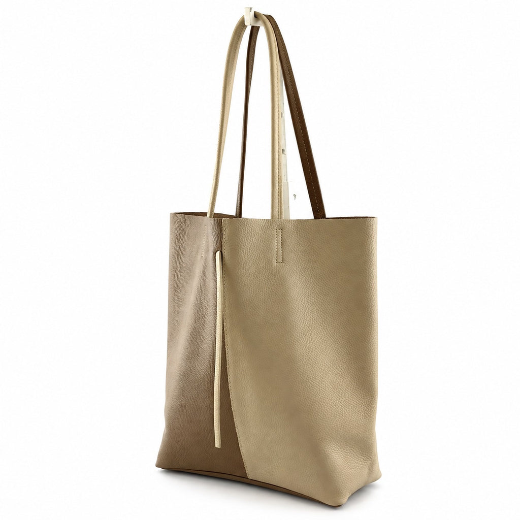 AG001 Cappuccino Hazelnut Leather Tote Bag