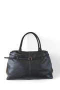 BM033 Black Leather Tote Bag