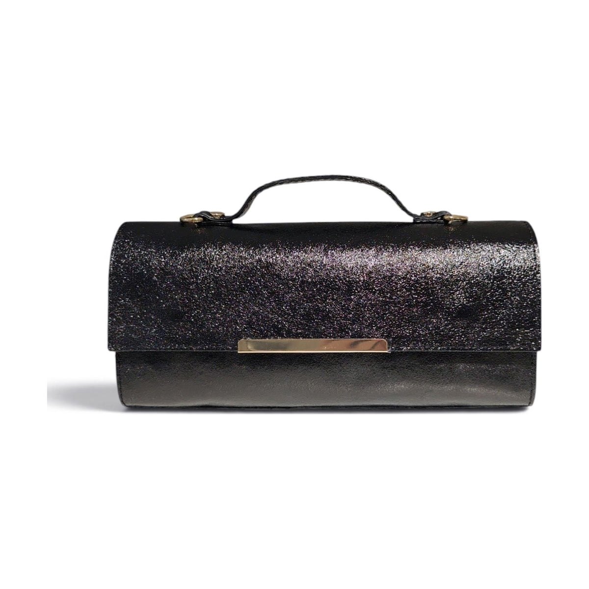 BM943 Black Metallic Top Handle Bag