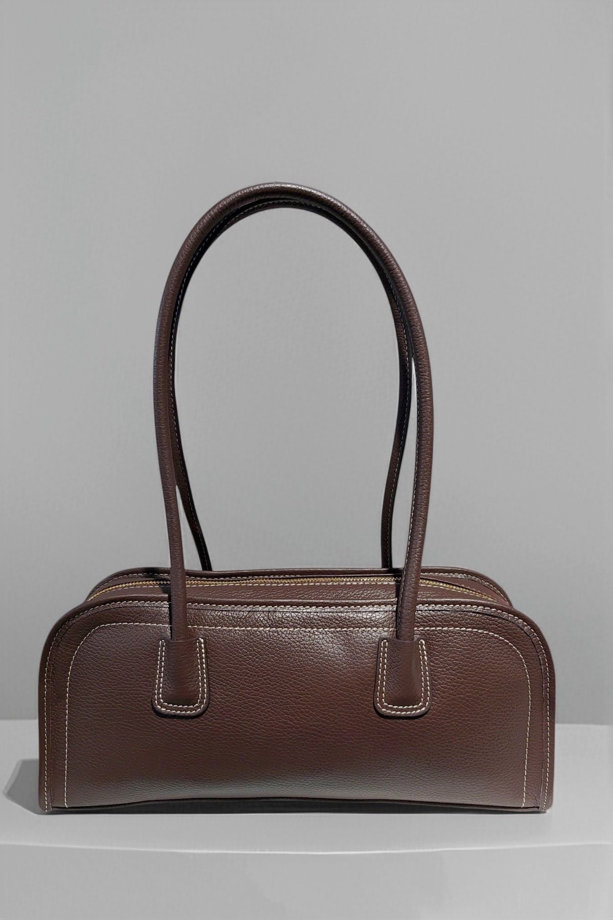 BM127 Chocolate Leather Shoulder Bag