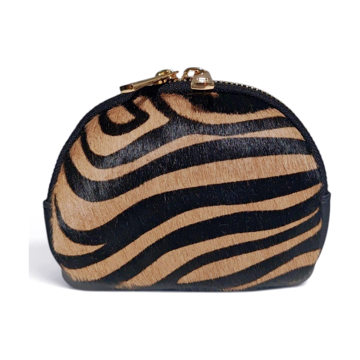 BM919 Brown Zebra Print Pony Hair Coin Pouch