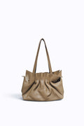 BM011 Taupe Leather Shoulder Bag