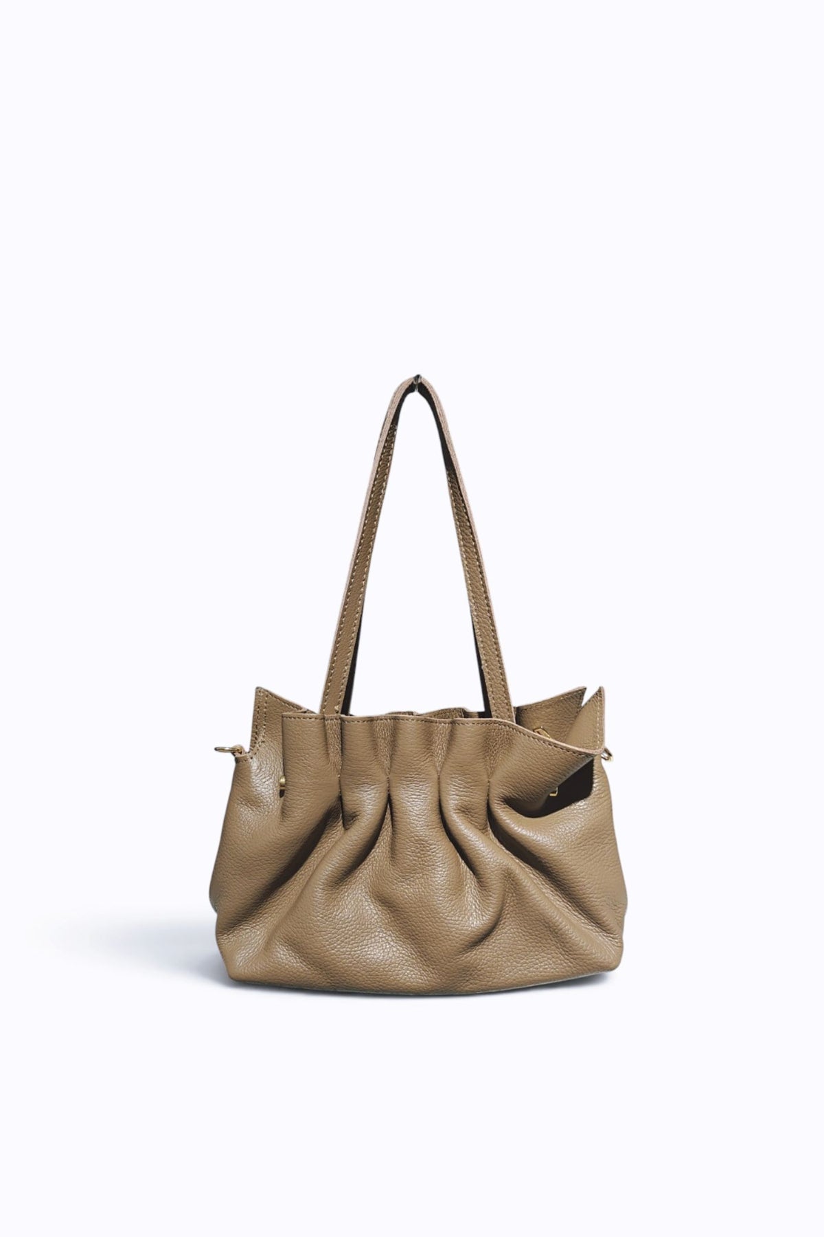 BM011 Taupe Leather Shoulder Bag