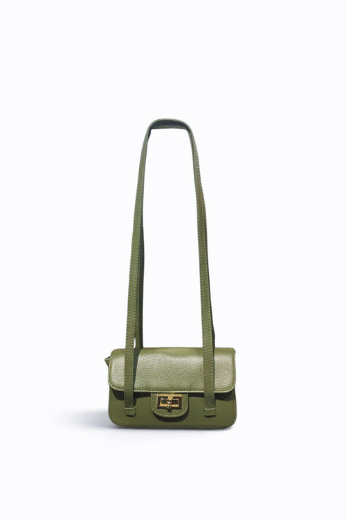 BM005 Khaki Leather Crossbody Bag
