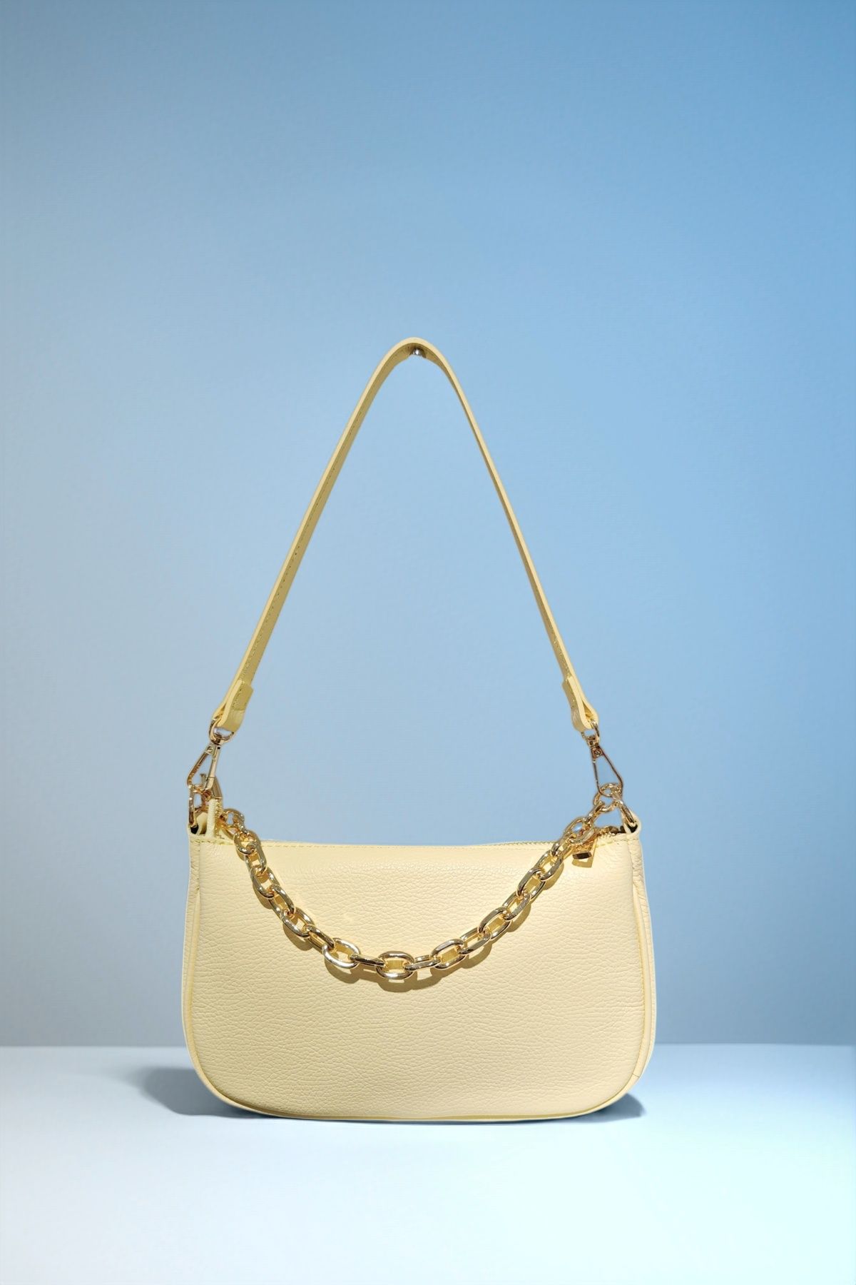 BM685 Light Yellow Leather Shoulder Bag