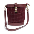 BM895 Plum Croc Bucket Bag