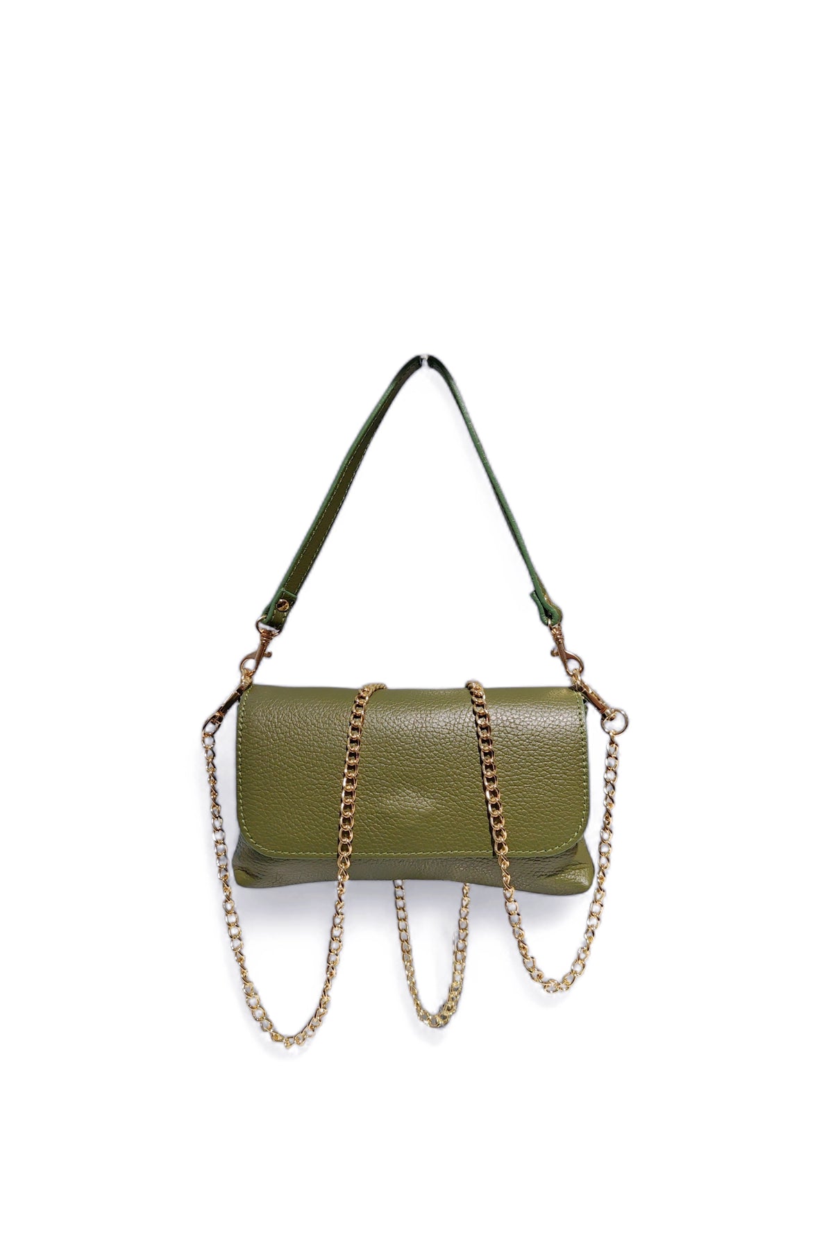 BM624 Khaki Leather Crossbody Bag