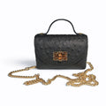 BM835 Black Textured Leather Crossbody Bag