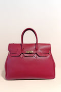 BM163 Plum Top Handle Bag