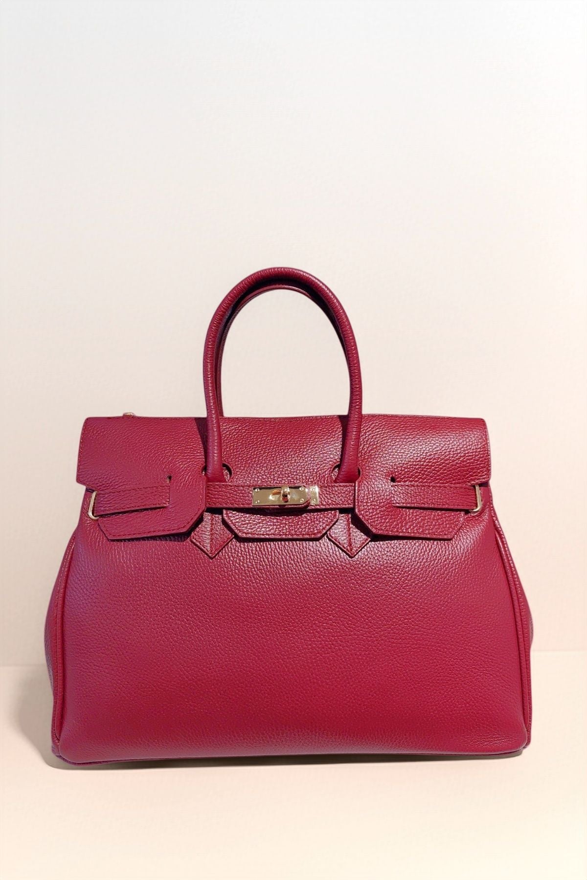 BM163 Plum Top Handle Bag