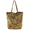 AG021 Chocolate Metallic Leopard Tote Bag