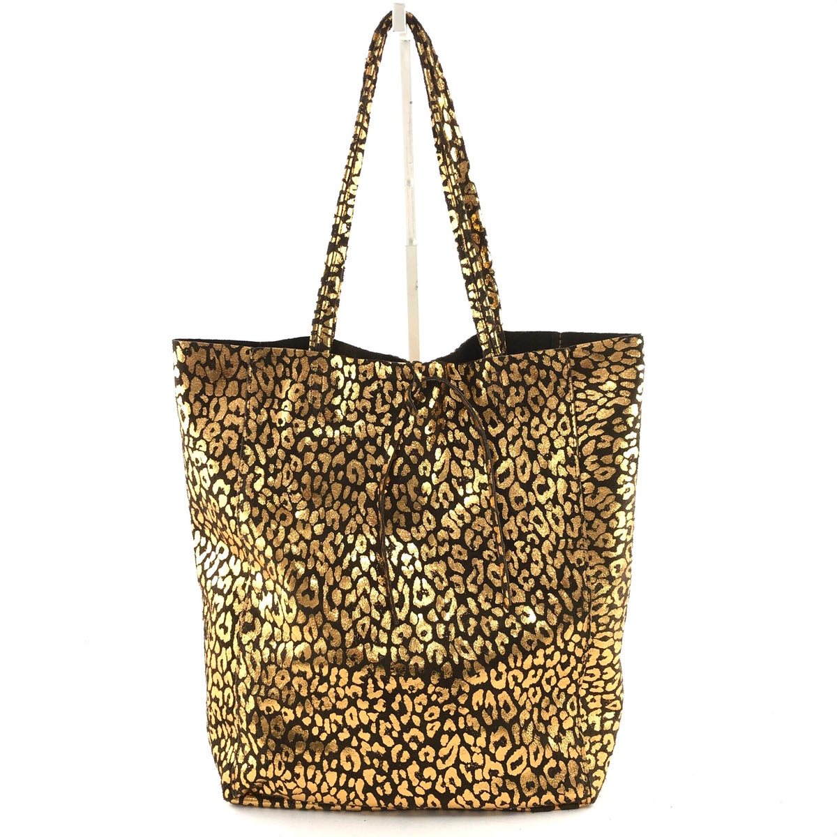 AG021 Chocolate Metallic Leopard Tote Bag