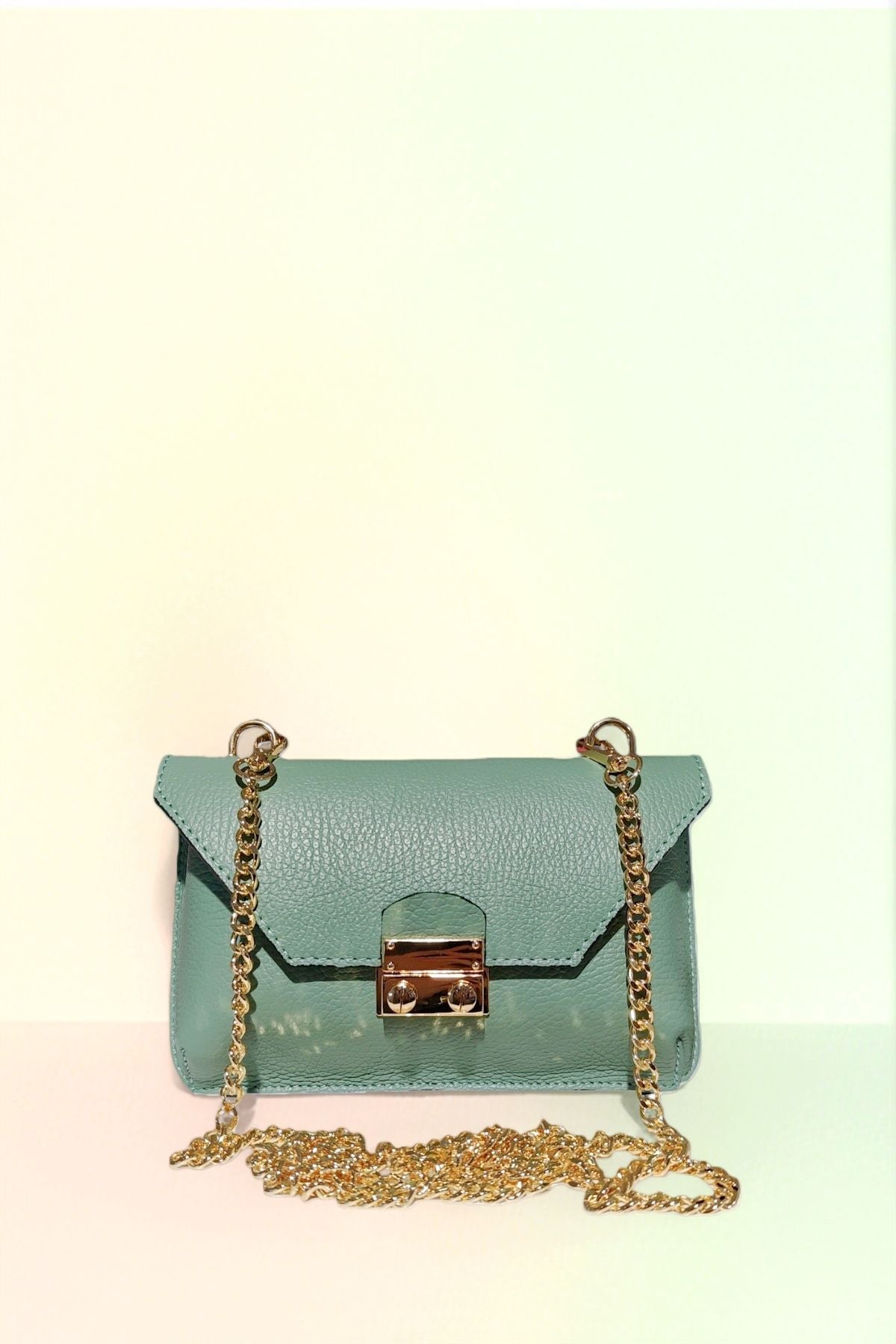 BM171 Mint Green Leather Crossbody Bag