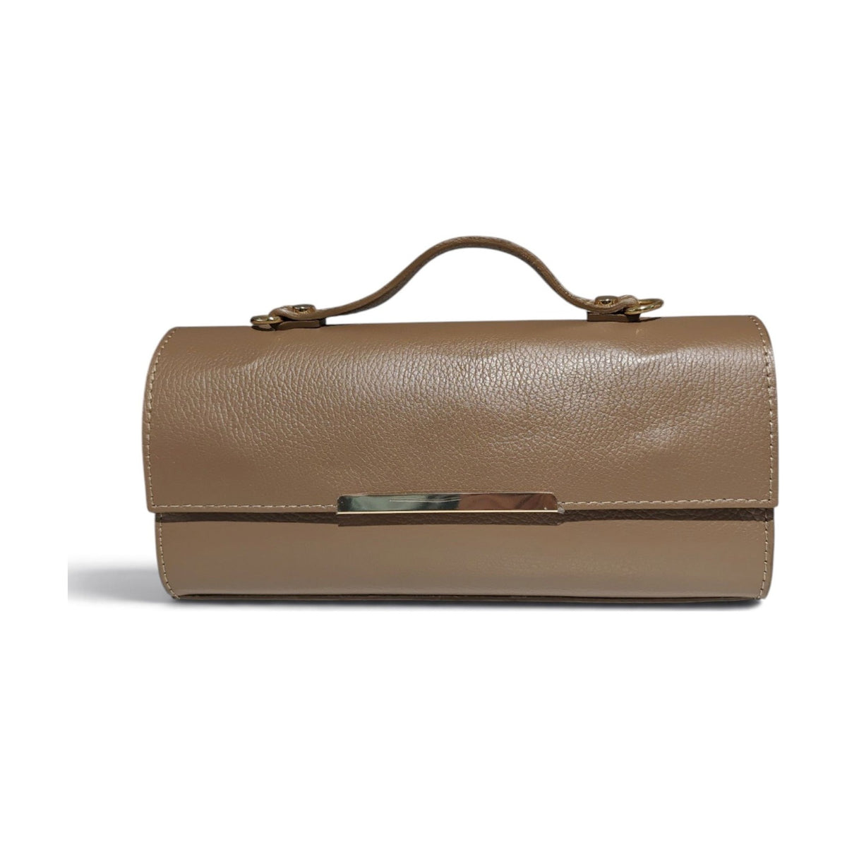 BM951 Taupe Leather Top Handle Bag
