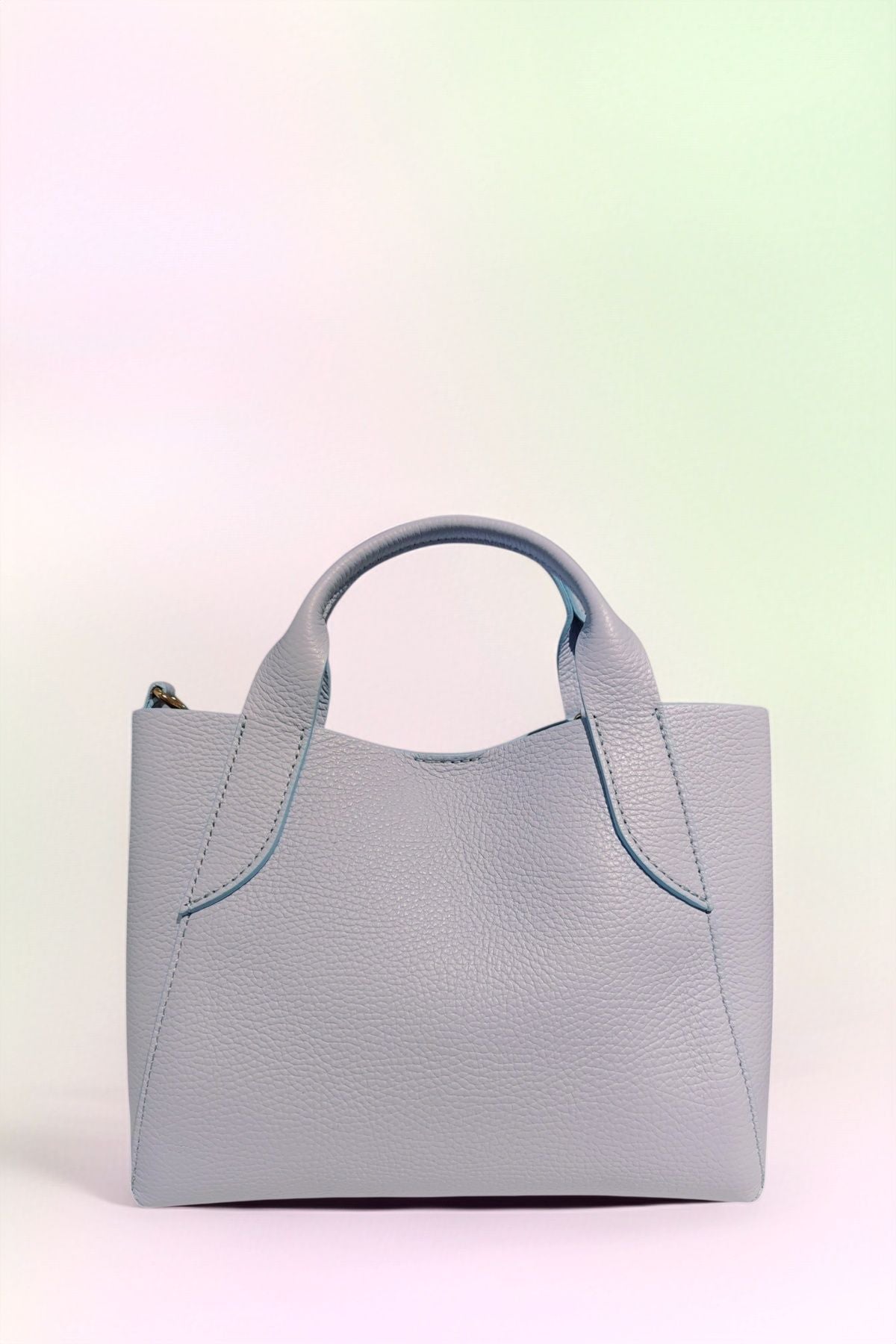 BM144 Sky Blue Leather Tote Bag
