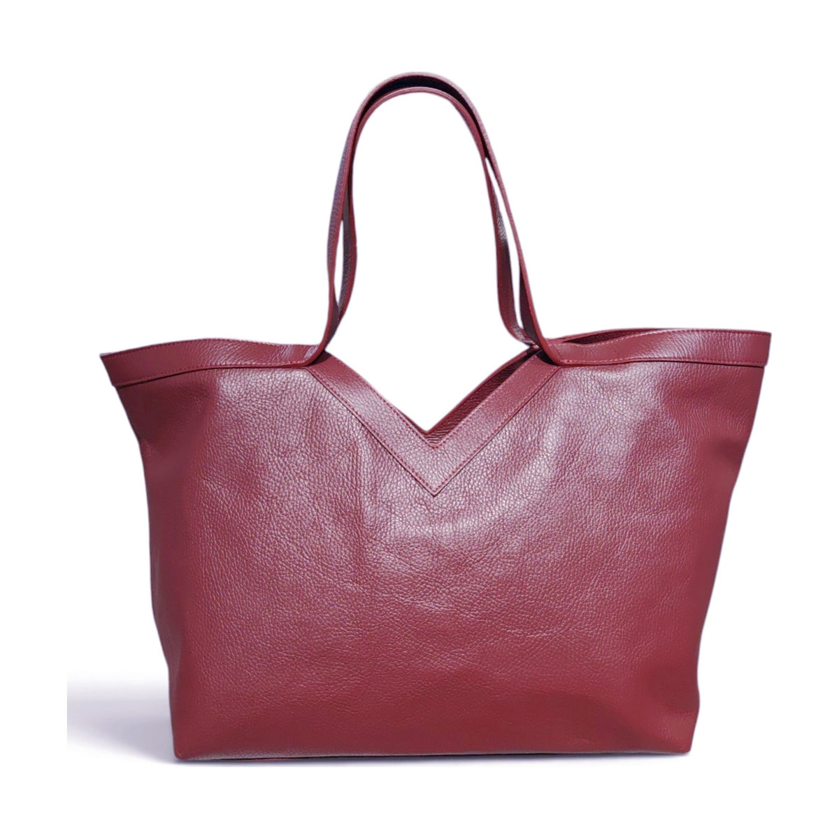 BM853 Plum Leather Tote Bag