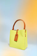 BM122 Yellow Leather Bucket Bag