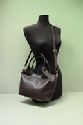 BM251 Chocolate Leather Shoulder Bag