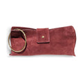BM905 Burgundy Suede Ring Clutch