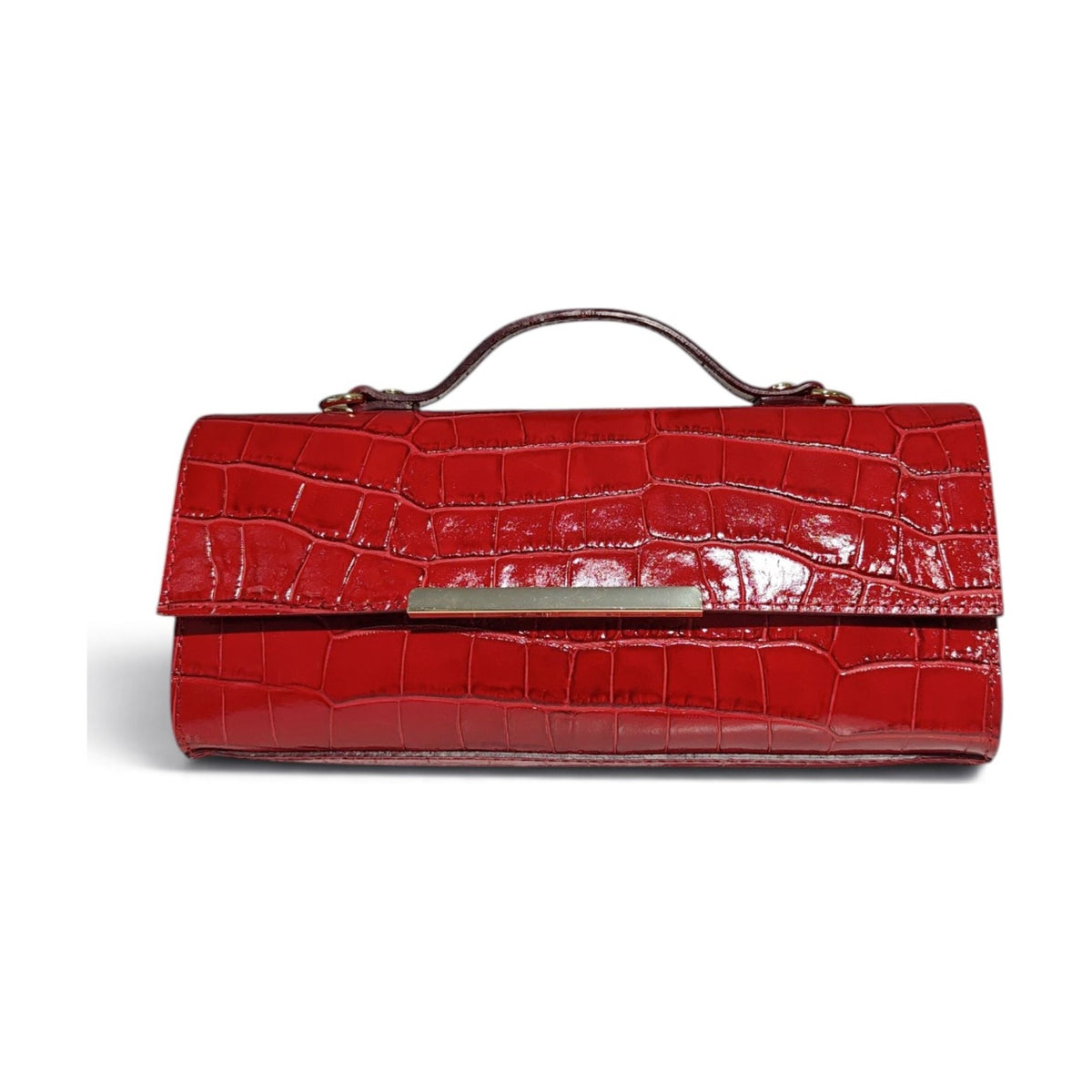 BM946 Red Croc Top Handle Bag