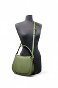 BM222 Khaki Leather Hobo Bag