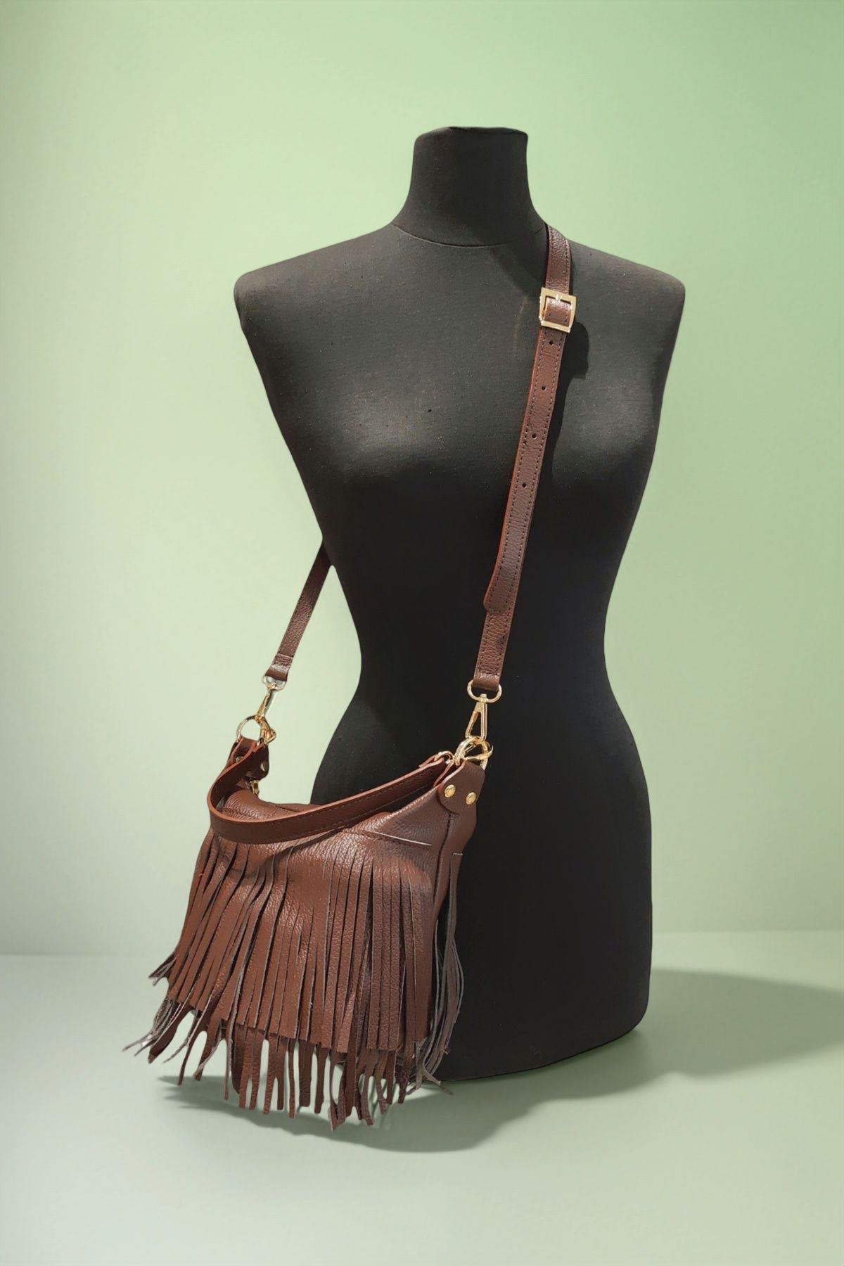 BM271 Mocha Leather Crossbody Bag
