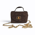BM843 Chocolate Suede Crossbody Bag