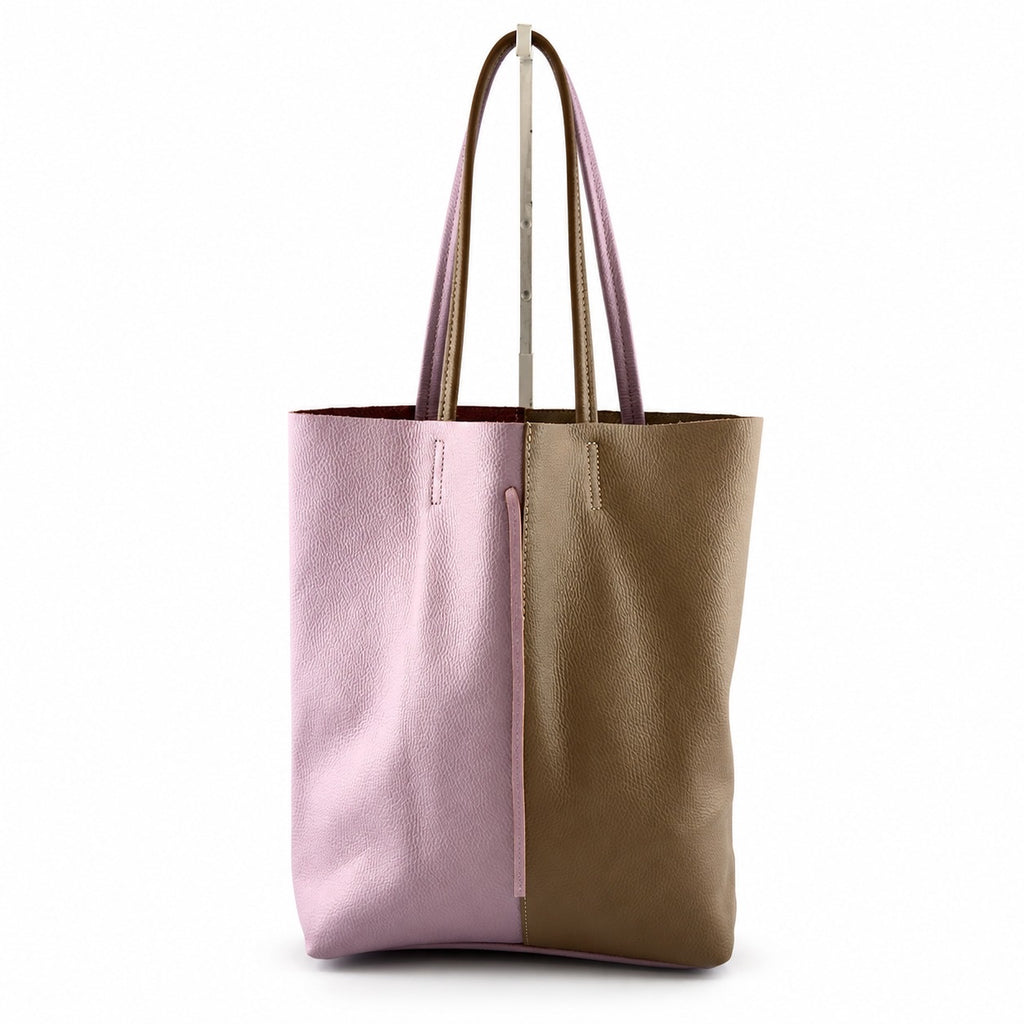 AG007 Lilac Hazelnut Leather Tote Bag