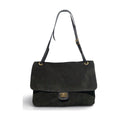 BM882 Black Suede Flap Bag