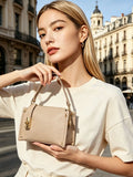 BM057 Beige Leather Shoulder Bag