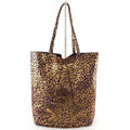 AG024 Eggplant Metallic Leopard Tote Bag