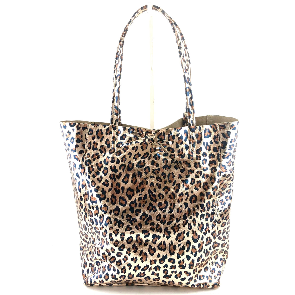 AG020 Gold Leopard Metallic Tote Bag
