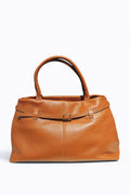 BM034 Dark Camel Leather Tote Bag